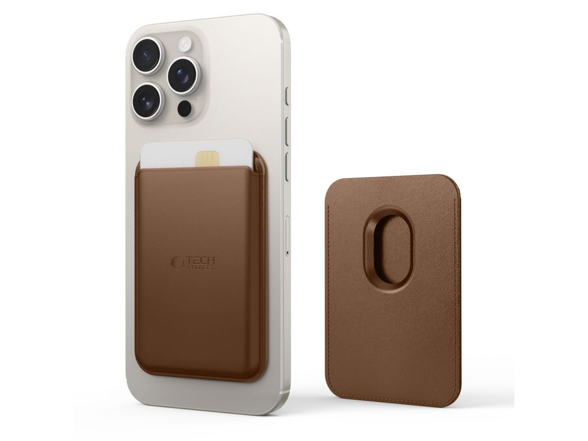 Estojo Tech-Protect MagWallet Magsafe - marrom