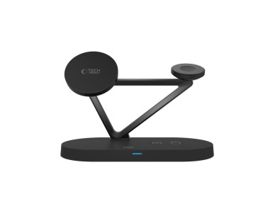 Tech-Protect QI15W-A41 3in1 Wireless Charger with MagSafe for Apple Devices - Black Tech-Protect QI15W-A41 3in1 Wireless Charger with MagSafe for Apple Devices - Black