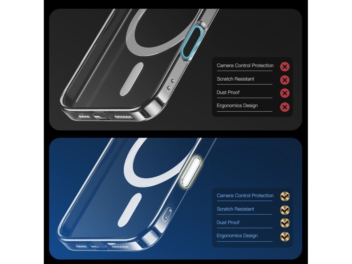 Funda Tech-Protect Flexair Hybrid CC MagSafe para iPhone 16 Pro Max - Transparente