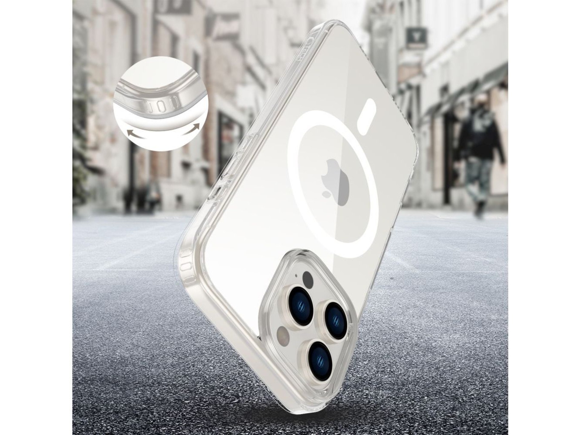 Funda Tech-Protect Flexair Hybrid CC MagSafe para iPhone 16 Pro Max - Transparente