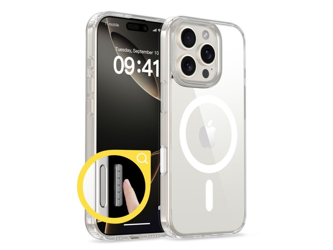 Funda Tech-Protect Flexair Hybrid CC MagSafe para iPhone 16 Pro Max - Transparente
