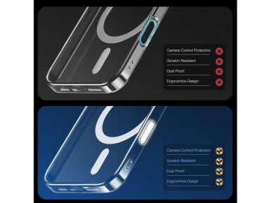 Capa Tech-Protect Flexair Hybrid CC Magsafe para iPhone 16 - Transparente Capa Tech-Protect Flexair Hybrid CC Magsafe para iPhone 16 - Transparente