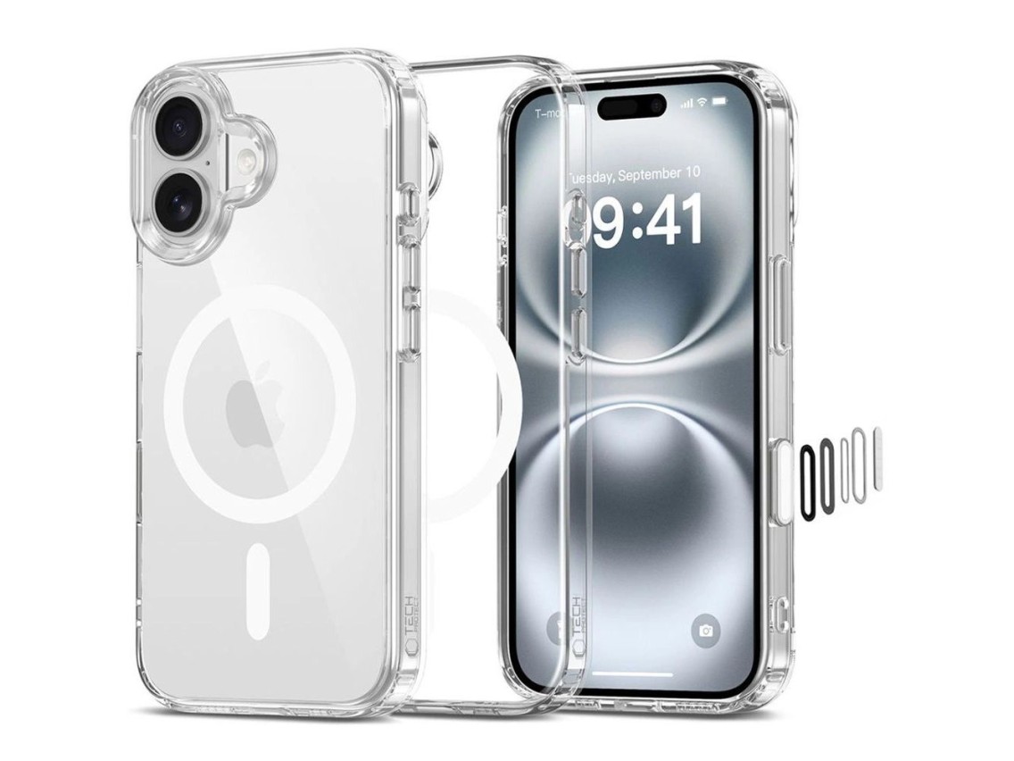 Tech-Protect Flexair Hybrid CC Magsafe iPhone 16 Case - Clear