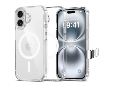 Capa Tech-Protect Flexair Hybrid CC Magsafe para iPhone 16 - Transparente Capa Tech-Protect Flexair Hybrid CC Magsafe para iPhone 16 - Transparente
