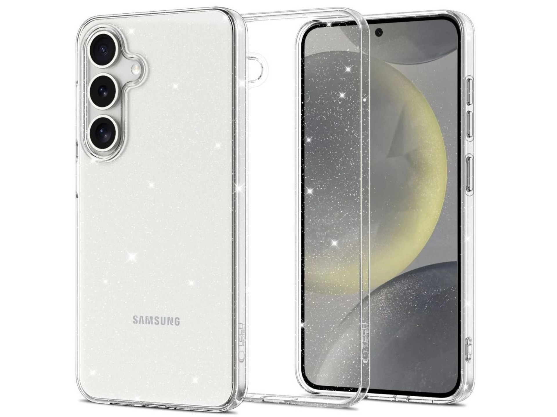 Tech-Protect FlexAir Case for Samsung Galaxy S25 - Clear-Glitter