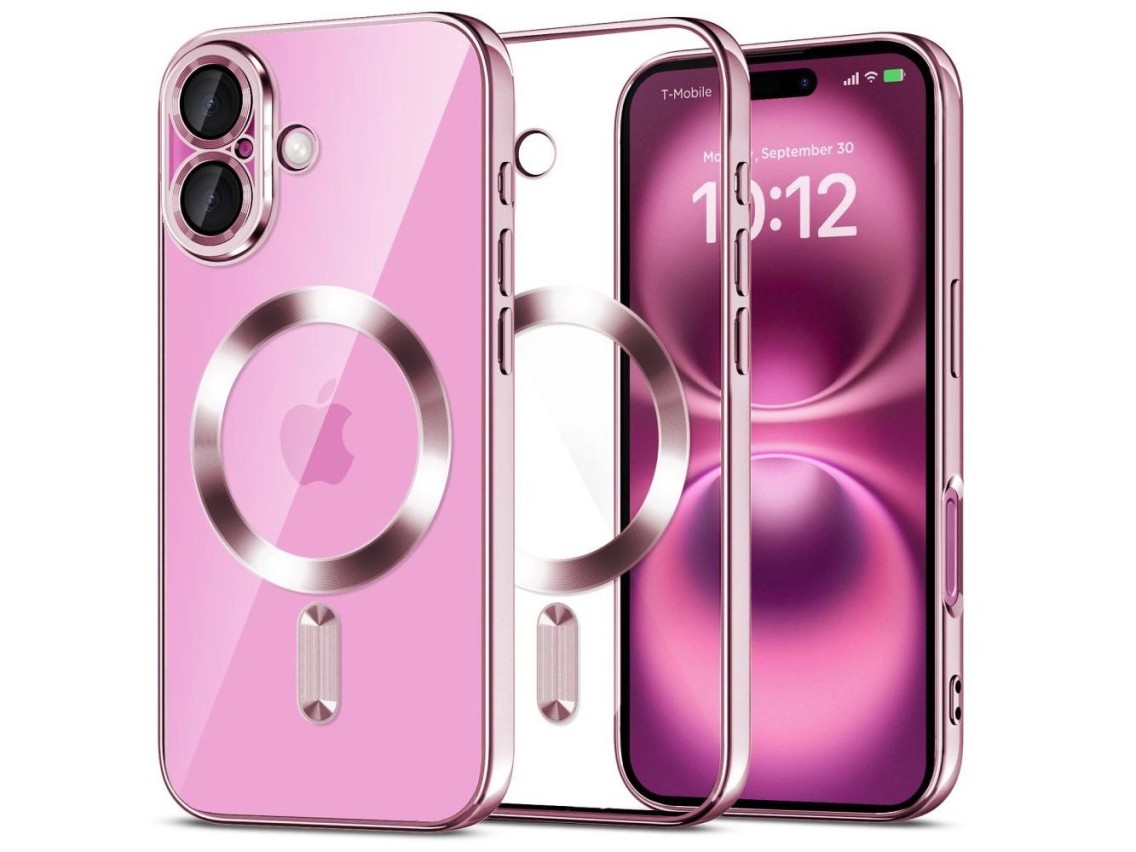 Tech-Protect MagFlex MagSafena iPhone 16 Case - Clear / Pink