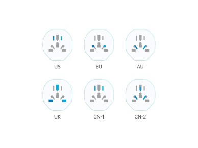 Adaptador de viaje universal Tech-Protect para la UE - blanco
