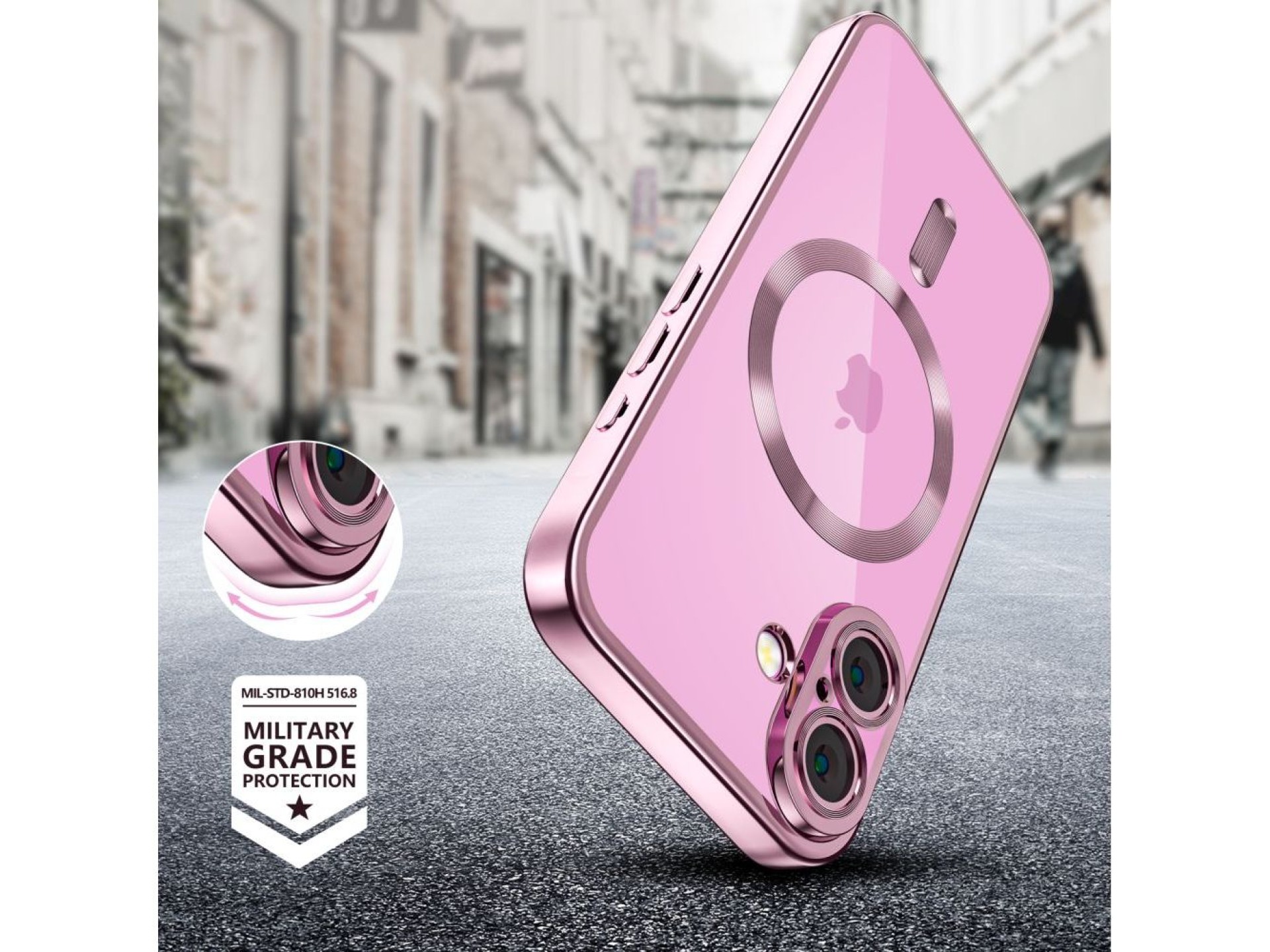 Tech-Protect MagFlex MagSafena iPhone 16 Case - Clear / Pink