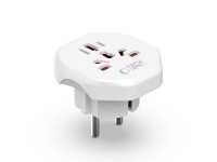 Adaptador de viaje universal Tech-Protect para la UE - blanco Adaptador de viaje universal Tech-Protect para la UE - blanco