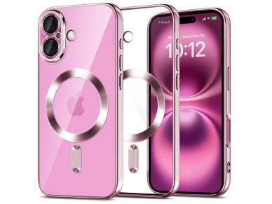Tech-Protect MagFlex MagSafena iPhone 16 Case - Clear / Pink Tech-Protect MagFlex MagSafena iPhone 16 Case - Clear / Pink
