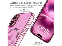 Tech-Protect MagFlex MagSafena iPhone 16 Case - Clear / Pink Tech-Protect MagFlex MagSafena iPhone 16 Case - Clear / Pink