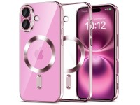 Tech-Protect MagFlex MagSafena iPhone 16 Case - Clear / Pink Tech-Protect MagFlex MagSafena iPhone 16 Case - Clear / Pink