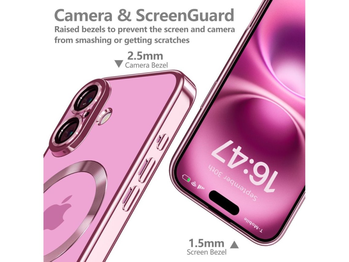 Tech-Protect MagFlex MagSafena iPhone 16 Case - Clear / Pink