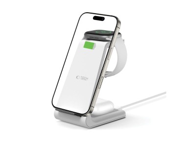 Estación de carga 3 en 1 Tech-Protect QI15W-A36 para Apple - Blanca Estación de carga 3 en 1 Tech-Protect QI15W-A36 para Apple - Blanca