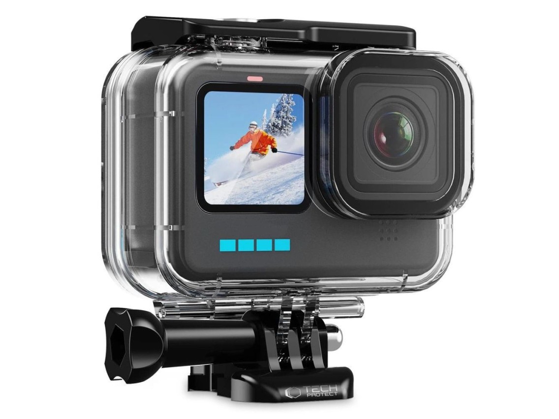 Capa à prova d'água Tech-Protect GA200 para GoPro Hero 9 / 10 / 11 / 12 - Transparente