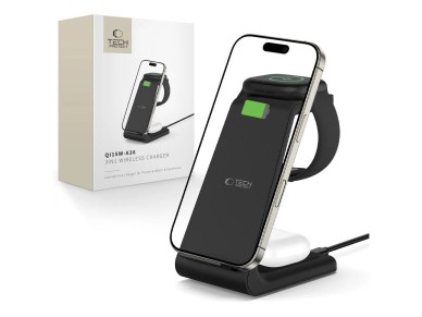 Estación de carga 3 en 1 Tech-Protect QI15W-A36 para Apple - Negra Estación de carga 3 en 1 Tech-Protect QI15W-A36 para Apple - Negra