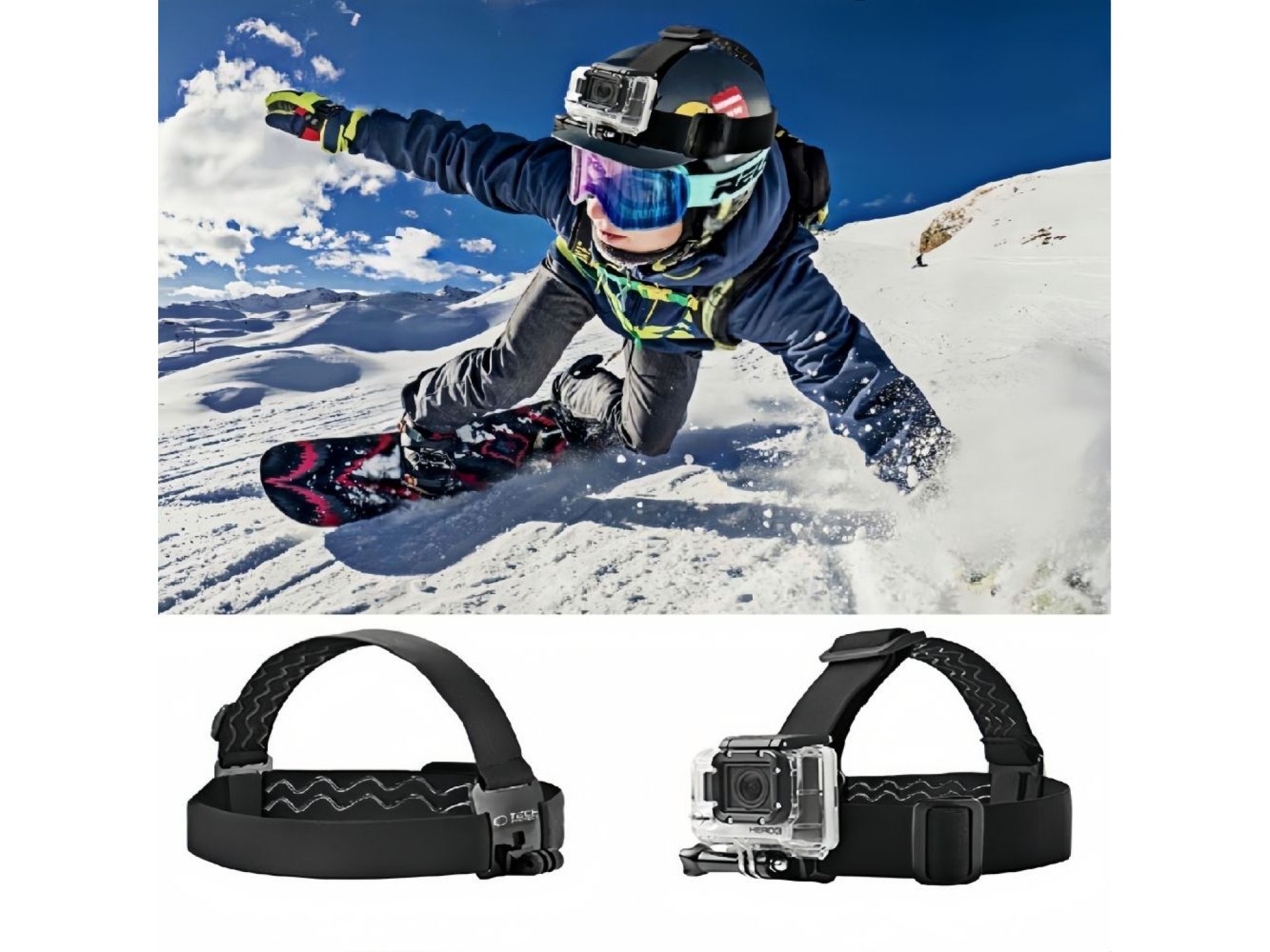 Soporte para cabeza Tech-Protect GA100 para GoPro / DJI - Negro