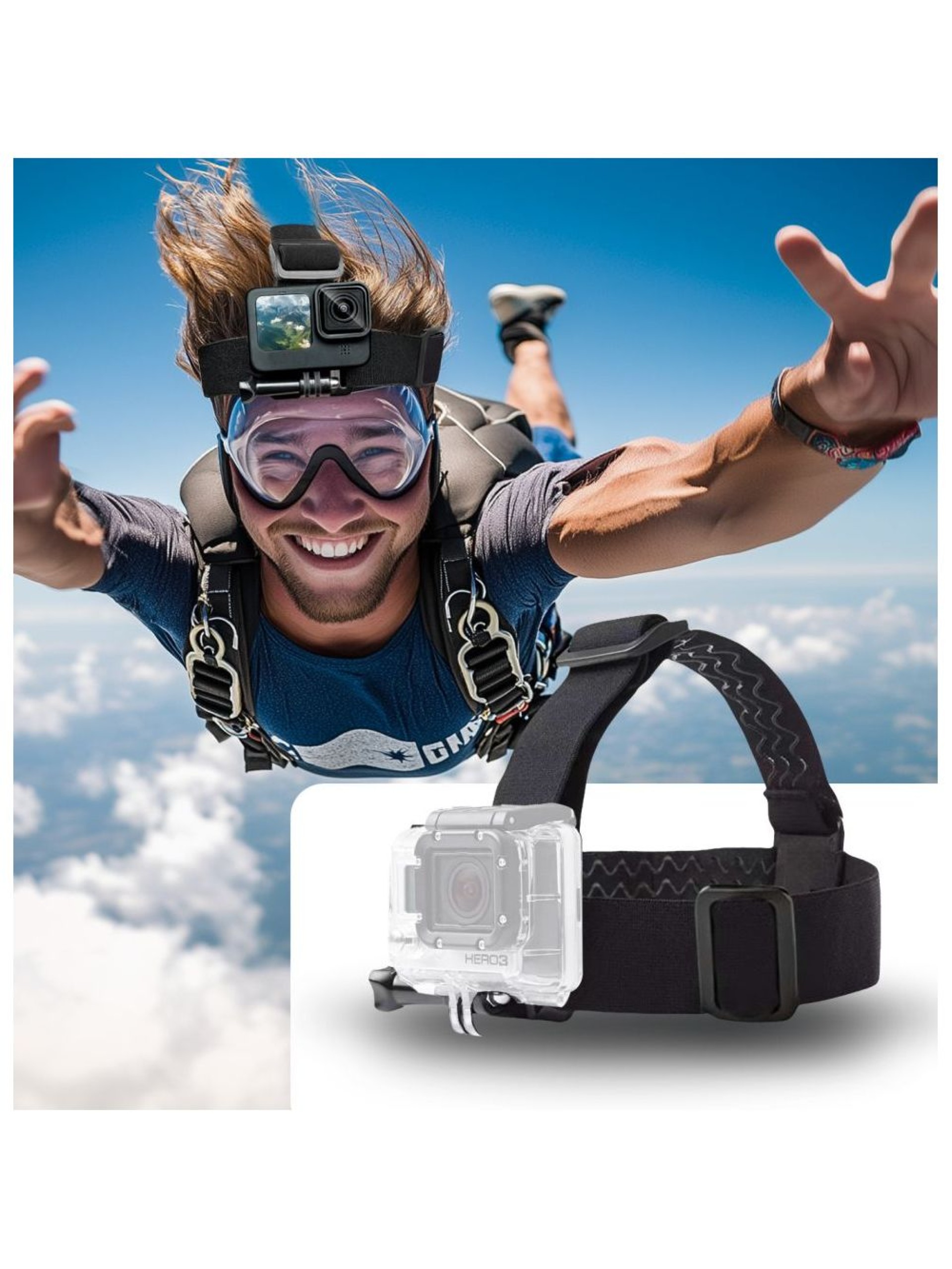 Soporte para cabeza Tech-Protect GA100 para GoPro / DJI - Negro