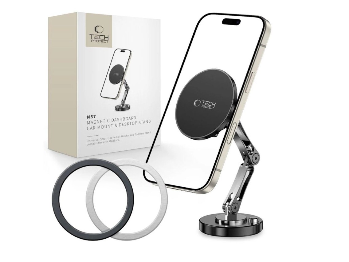 Tech-Protect N57 Magnetic MagSafe Car/Desk Mount - Black