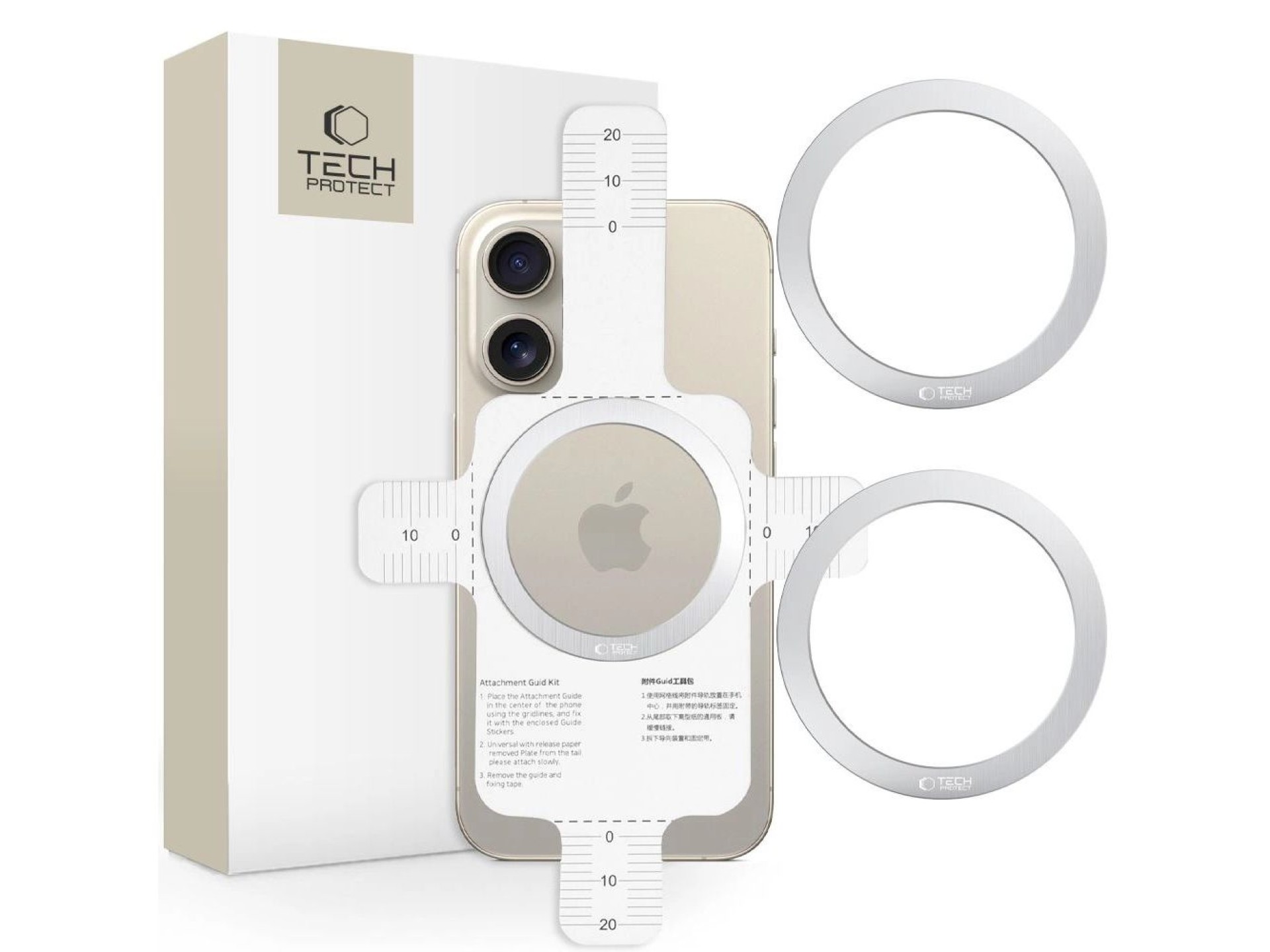 Anel MagSafe 2 em 1 Tech-Protect MMP-110 - Prata / Prata
