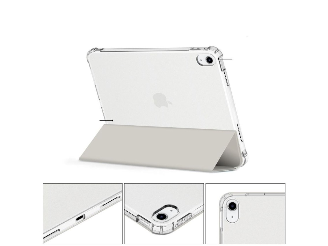 Capa híbrida Tech-Protect SC Pen para iPad 10 / 2022 - Cinza - Transparente