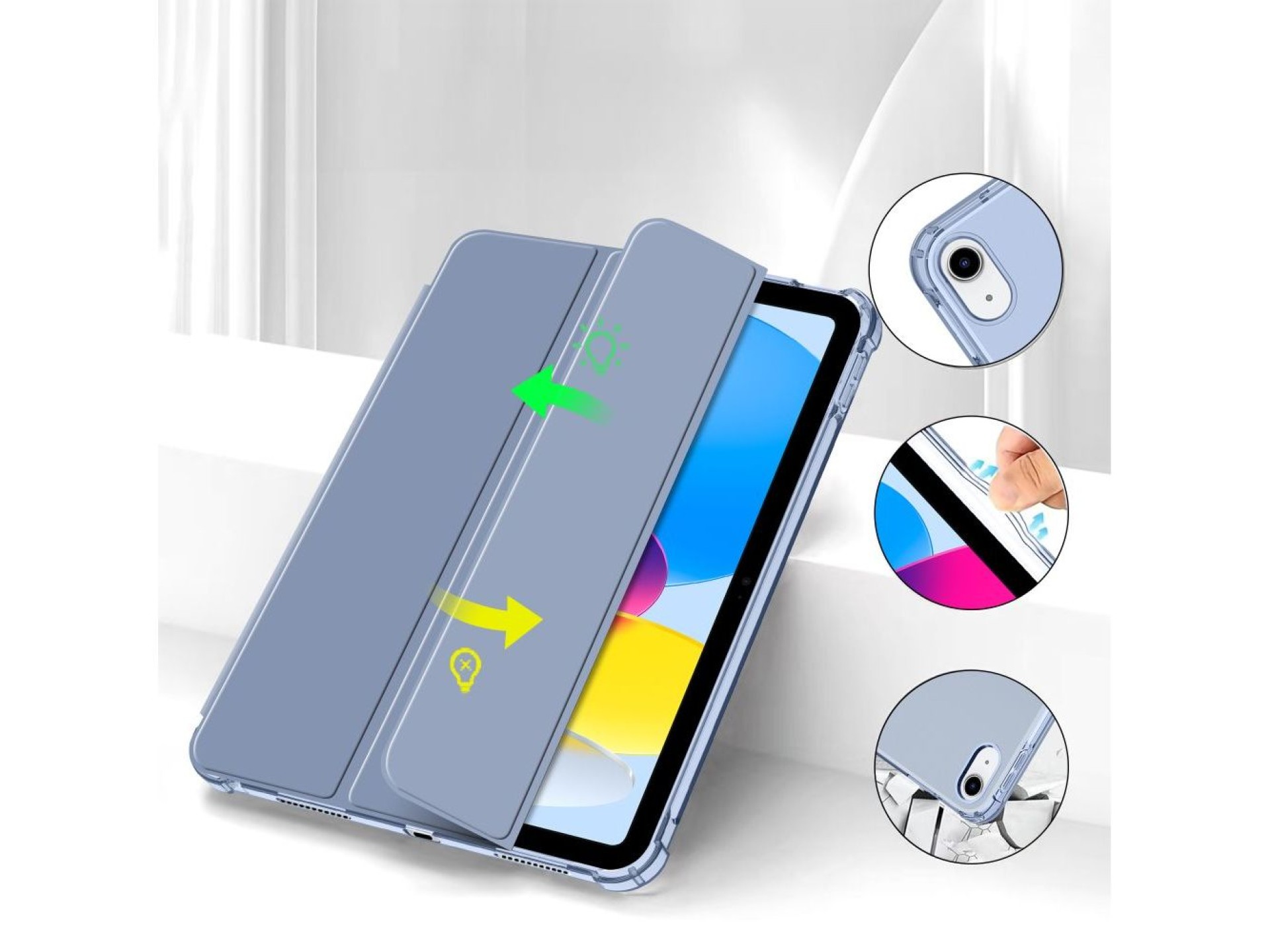 Capa híbrida Tech-Protect SC Pen para iPad 10 / 2022 - Azul - Transparente