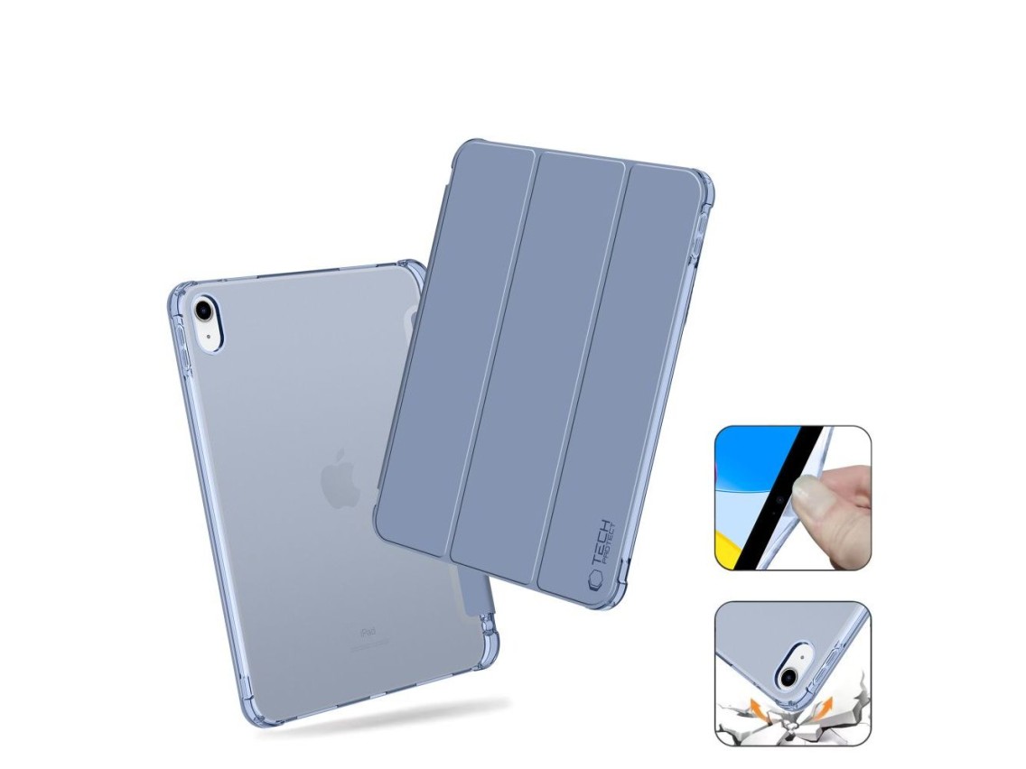 Capa híbrida Tech-Protect SC Pen para iPad 10 / 2022 - Azul - Transparente