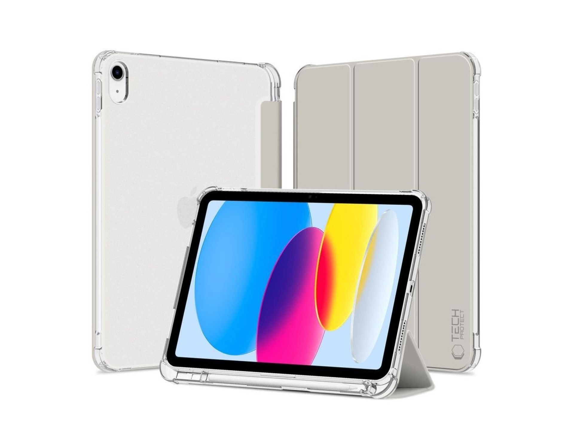 Capa híbrida Tech-Protect SC Pen para iPad 10 / 2022 - Cinza - Transparente