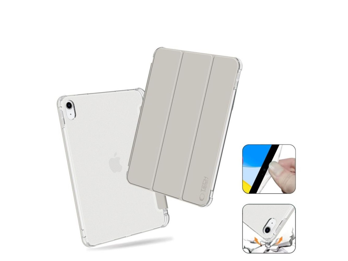 Capa híbrida Tech-Protect SC Pen para iPad 10 / 2022 - Cinza - Transparente