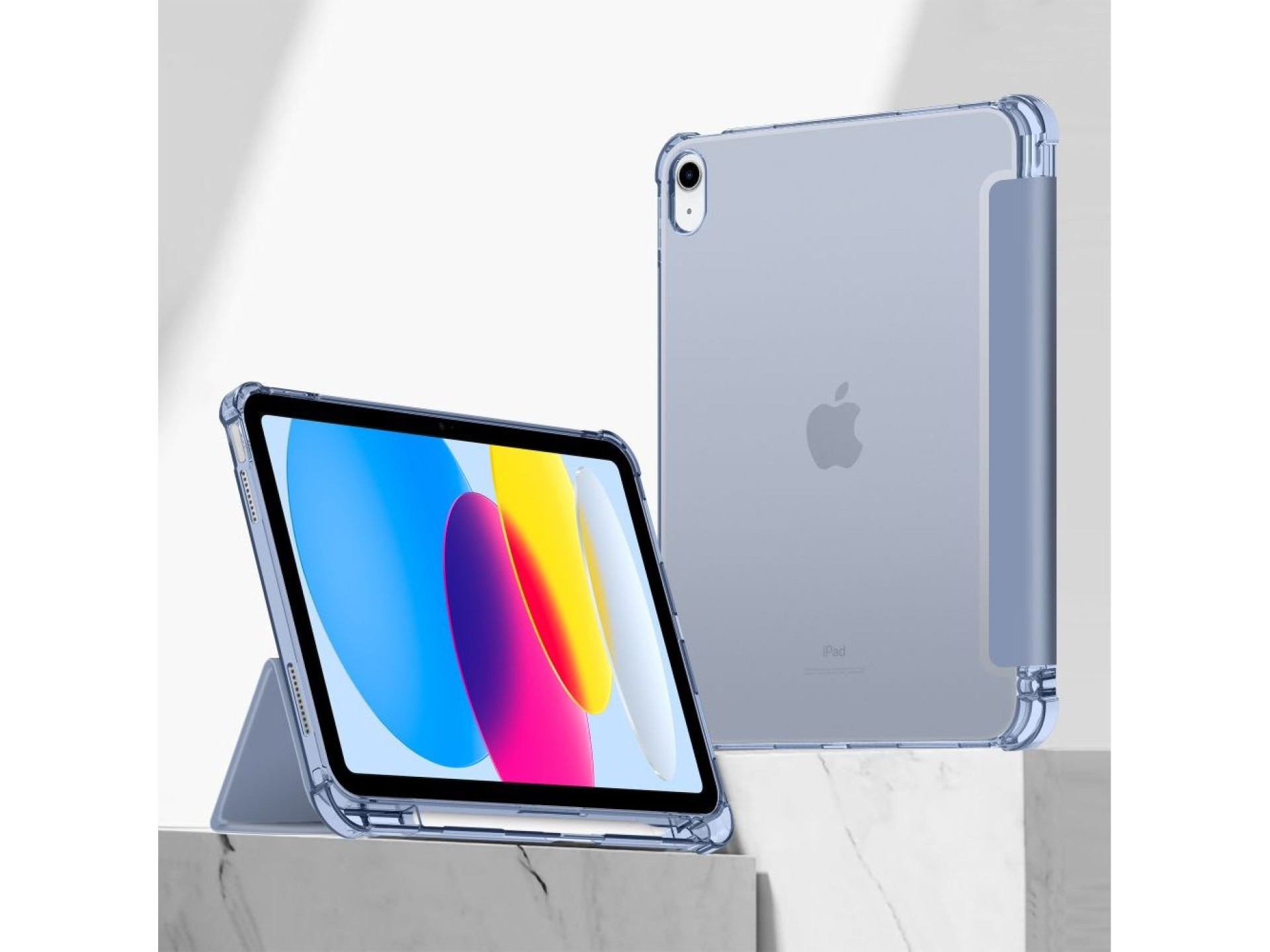 Capa híbrida Tech-Protect SC Pen para iPad 10 / 2022 - Azul - Transparente