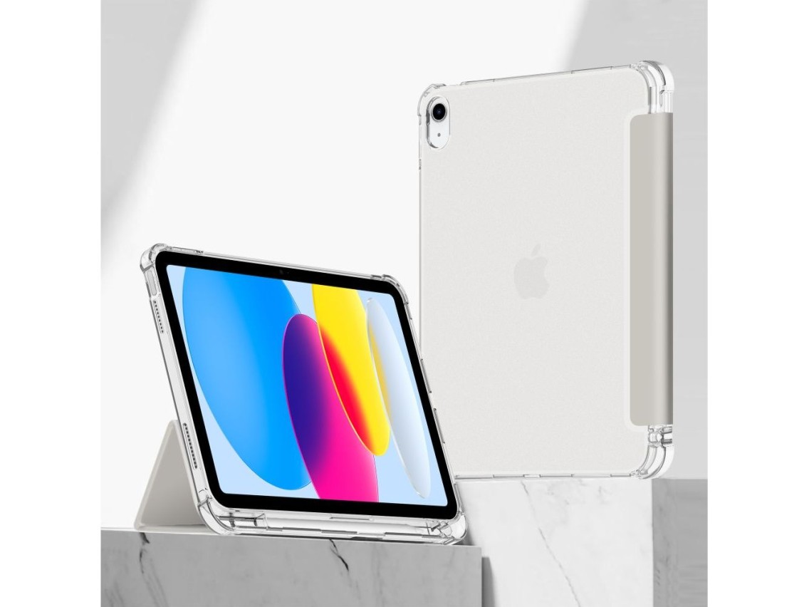 Capa híbrida Tech-Protect SC Pen para iPad 10 / 2022 - Cinza - Transparente