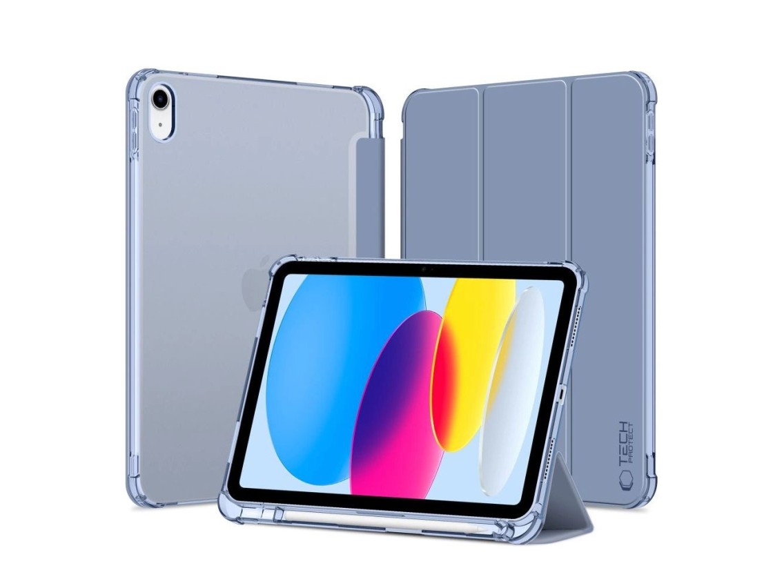 Capa híbrida Tech-Protect SC Pen para iPad 10 / 2022 - Azul - Transparente
