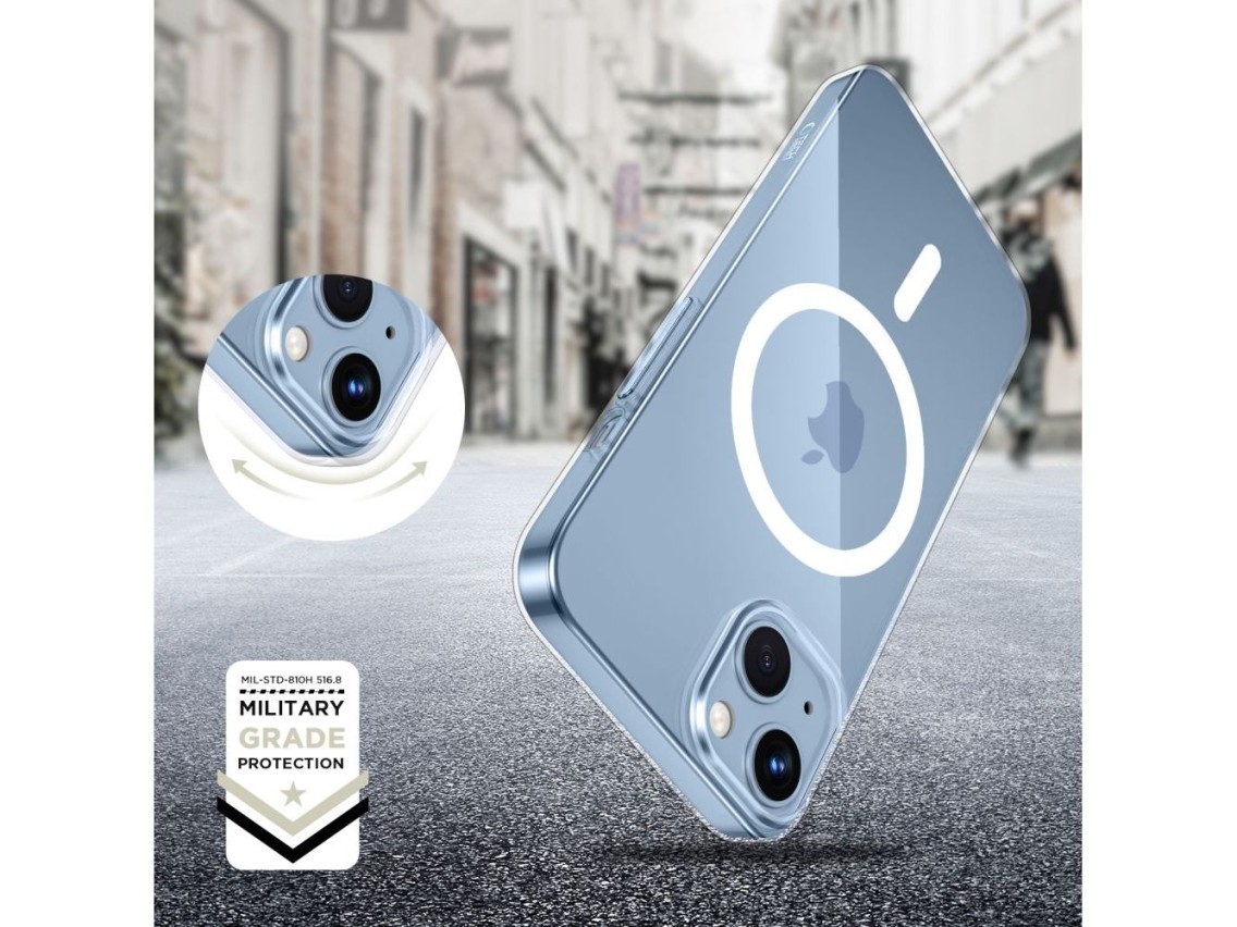 Funda Tech-Protect FlexAir MagSafe para iPhone 13/14 - Transparente