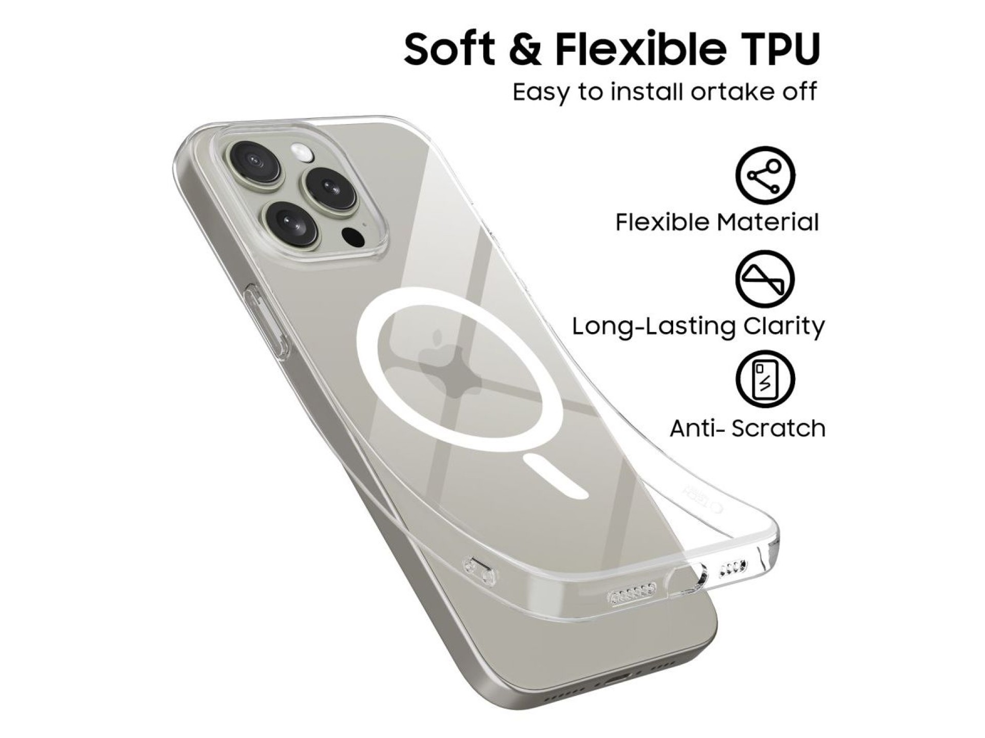 Tech-Protect FlexAir MagSafe Case for iPhone 15 Pro - Clear