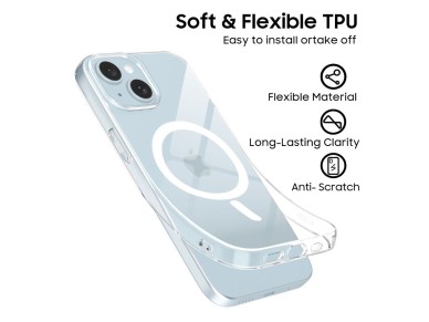 Tech-Protect FlexAir MagSafe iPhone 15 Case - Clear Tech-Protect FlexAir MagSafe iPhone 15 Case - Clear