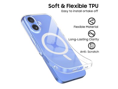 Tech-Protect FlexAir MagSafe iPhone 16 Case - Clear Tech-Protect FlexAir MagSafe iPhone 16 Case - Clear