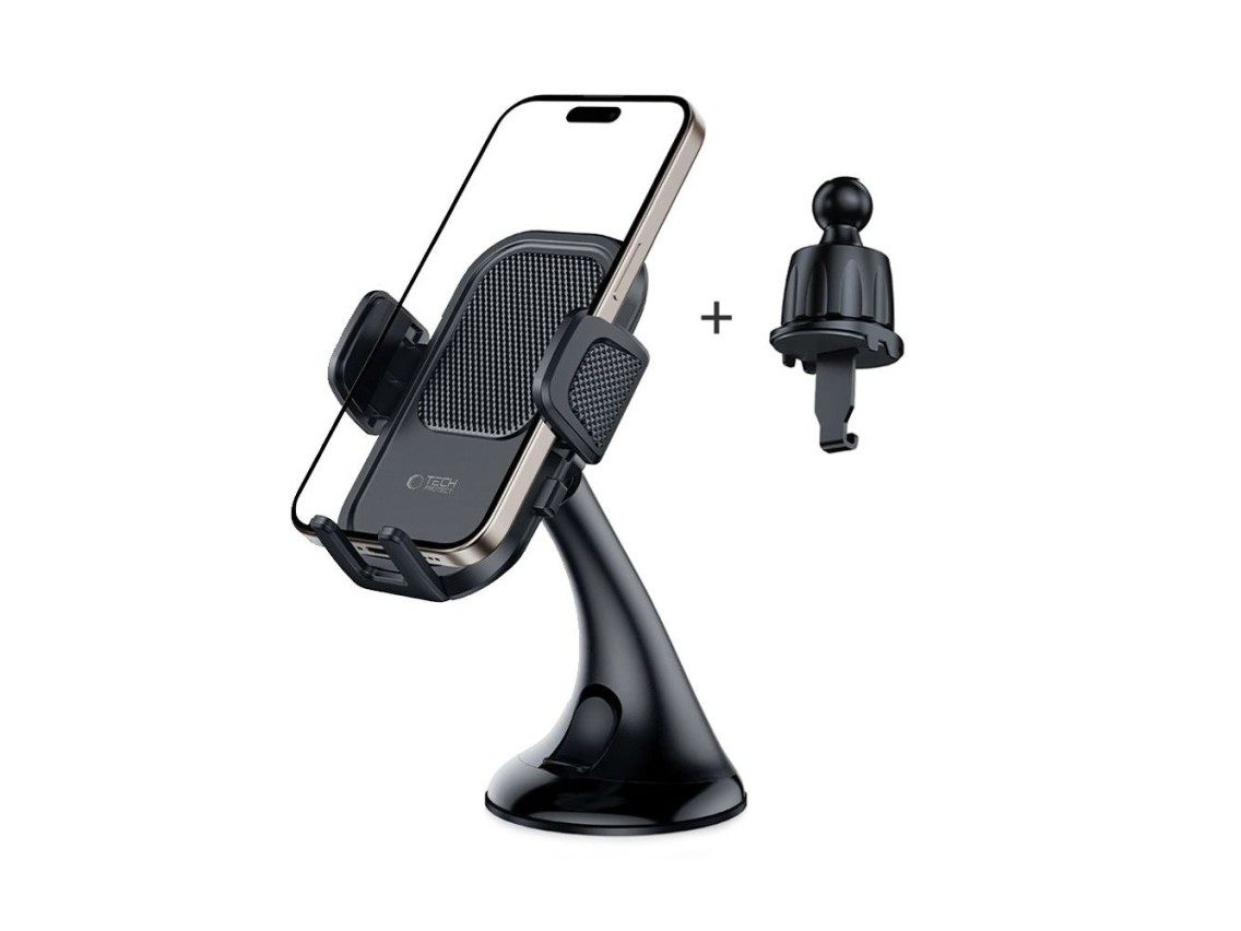 Soporte para coche Tech-Protect V8 para salpicadero y rejilla de ventilación - Negro