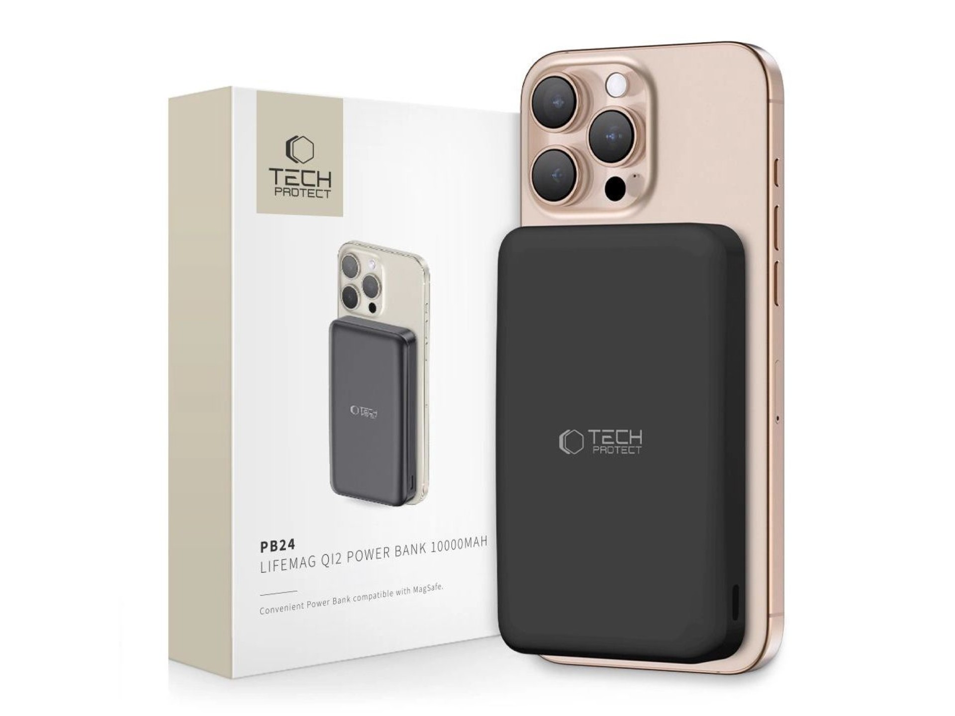 Powerbank Tech-Protect PB24 LifeMag QI2 MagSafe 10000 mAh - negro
