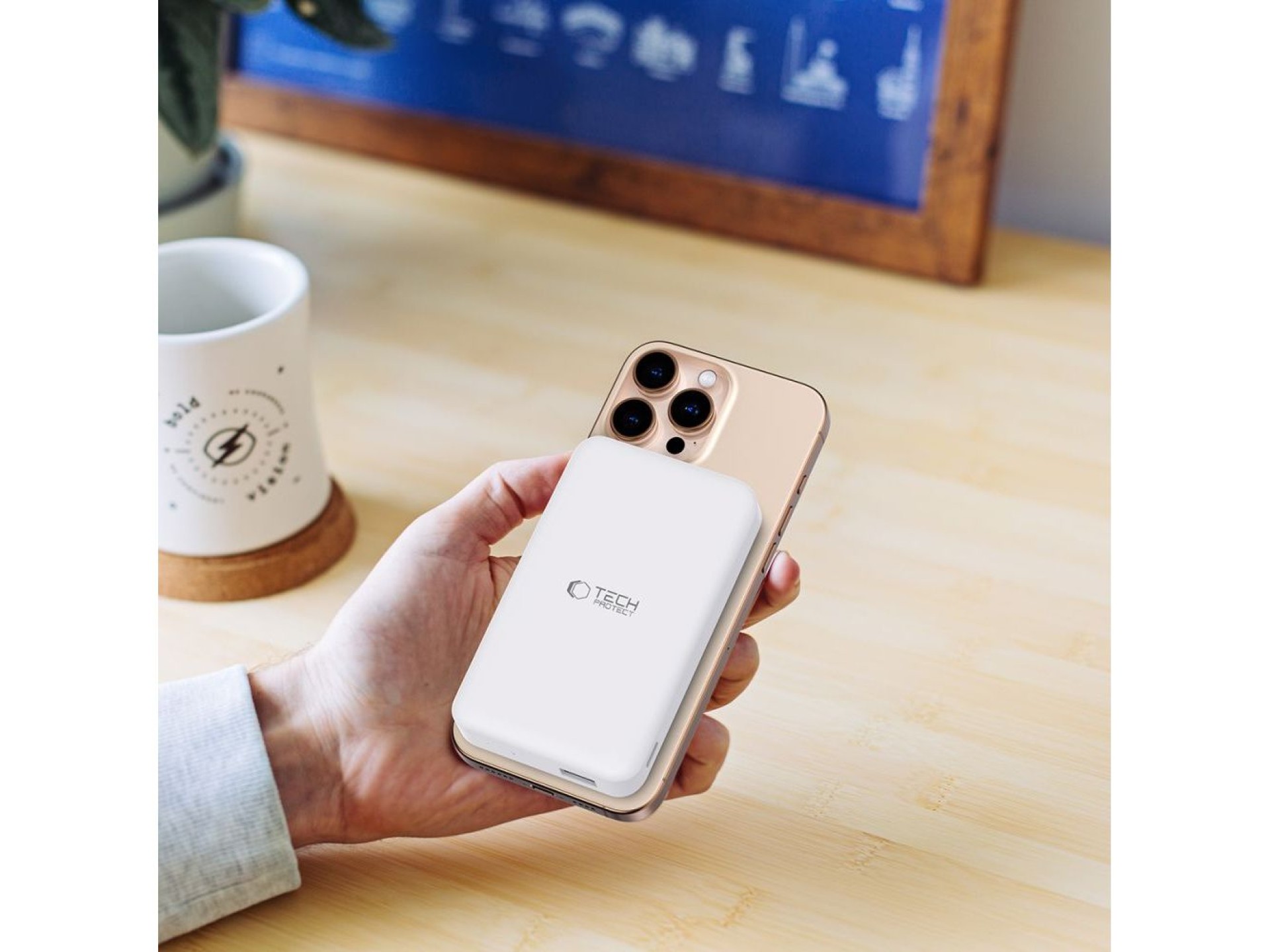 Powerbank Tech-Protect PB24 LifeMag QI2 MagSafe 10000 mAh - blanco