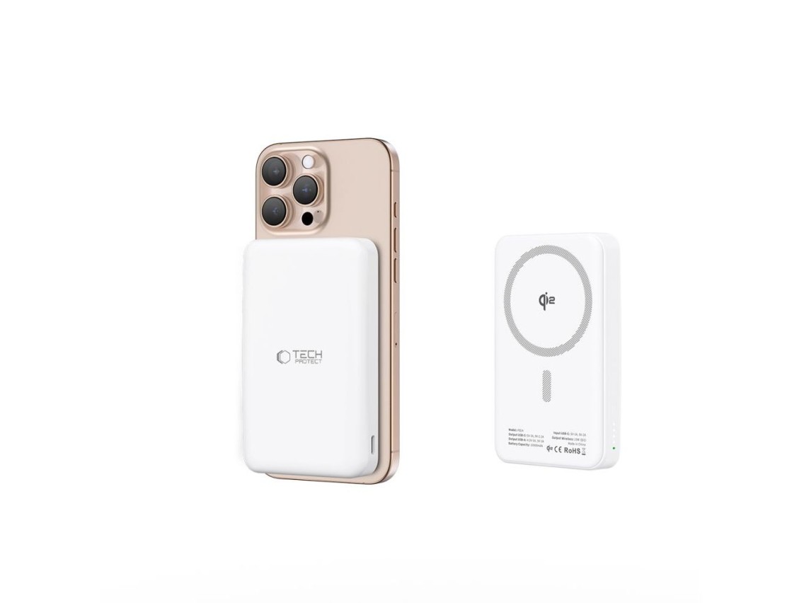 Powerbank Tech-Protect PB24 LifeMag QI2 MagSafe 10000 mAh - blanco