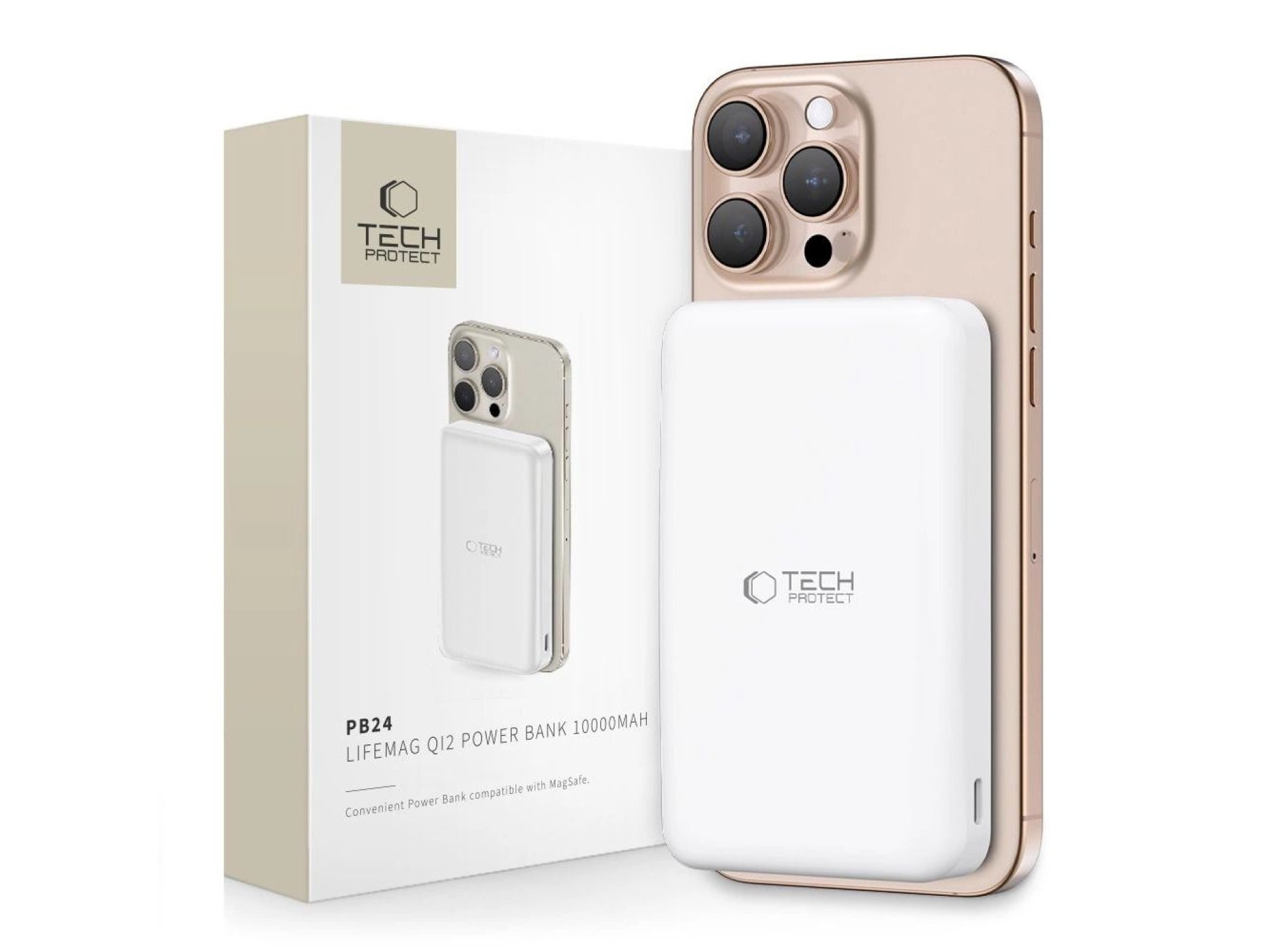 Powerbank Tech-Protect PB24 LifeMag QI2 MagSafe 10000 mAh - blanco