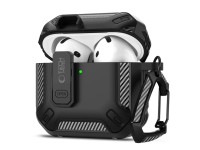Funda Tech-Protect Carbonox para AirPods 4 - Negra