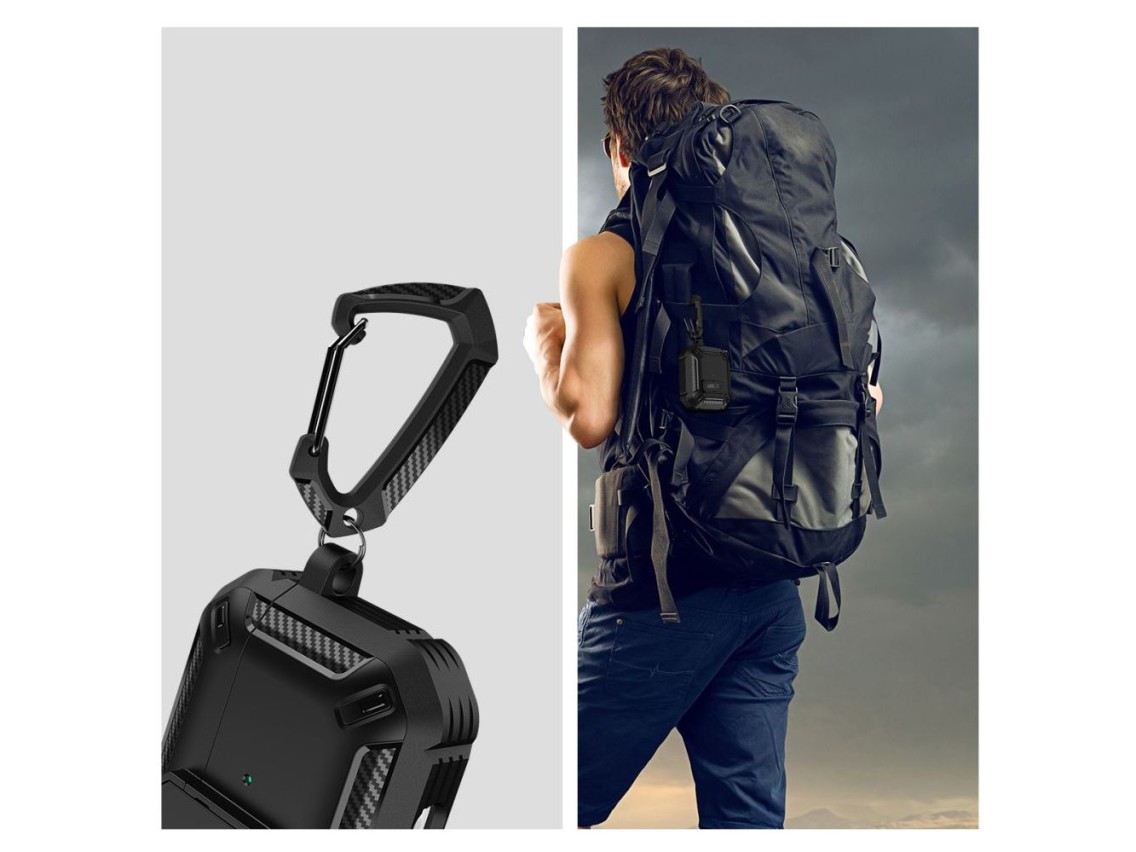 Capa Tech-Protect Carbonox para AirPods 4 - Preta
