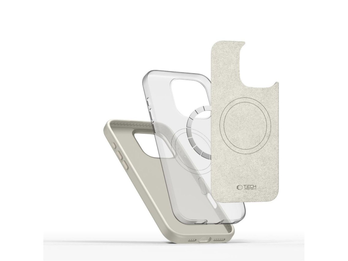 Tech-Protect Silicone PU MagSafe iPhone 16 Pro Case - Beige
