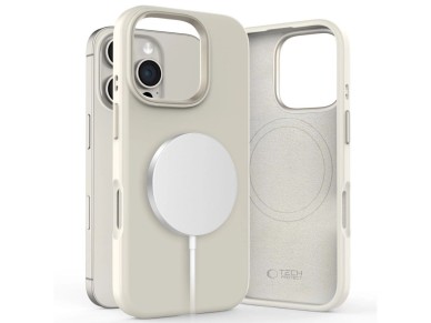 Tech-Protect Silicone PU MagSafe iPhone 16 Pro Case - Beige Tech-Protect Silicone PU MagSafe iPhone 16 Pro Case - Beige