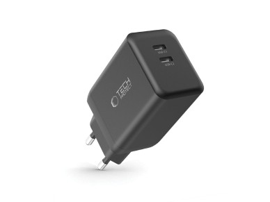 Tech-Protect NC45W-GAN 2-PORT PD45W wall charger - black Tech-Protect NC45W-GAN 2-PORT PD45W wall charger - black