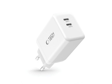 Cargador Tech-Protect NC45W-GAN de 2 puertos PD45W - Blanco Cargador Tech-Protect NC45W-GAN de 2 puertos PD45W - Blanco