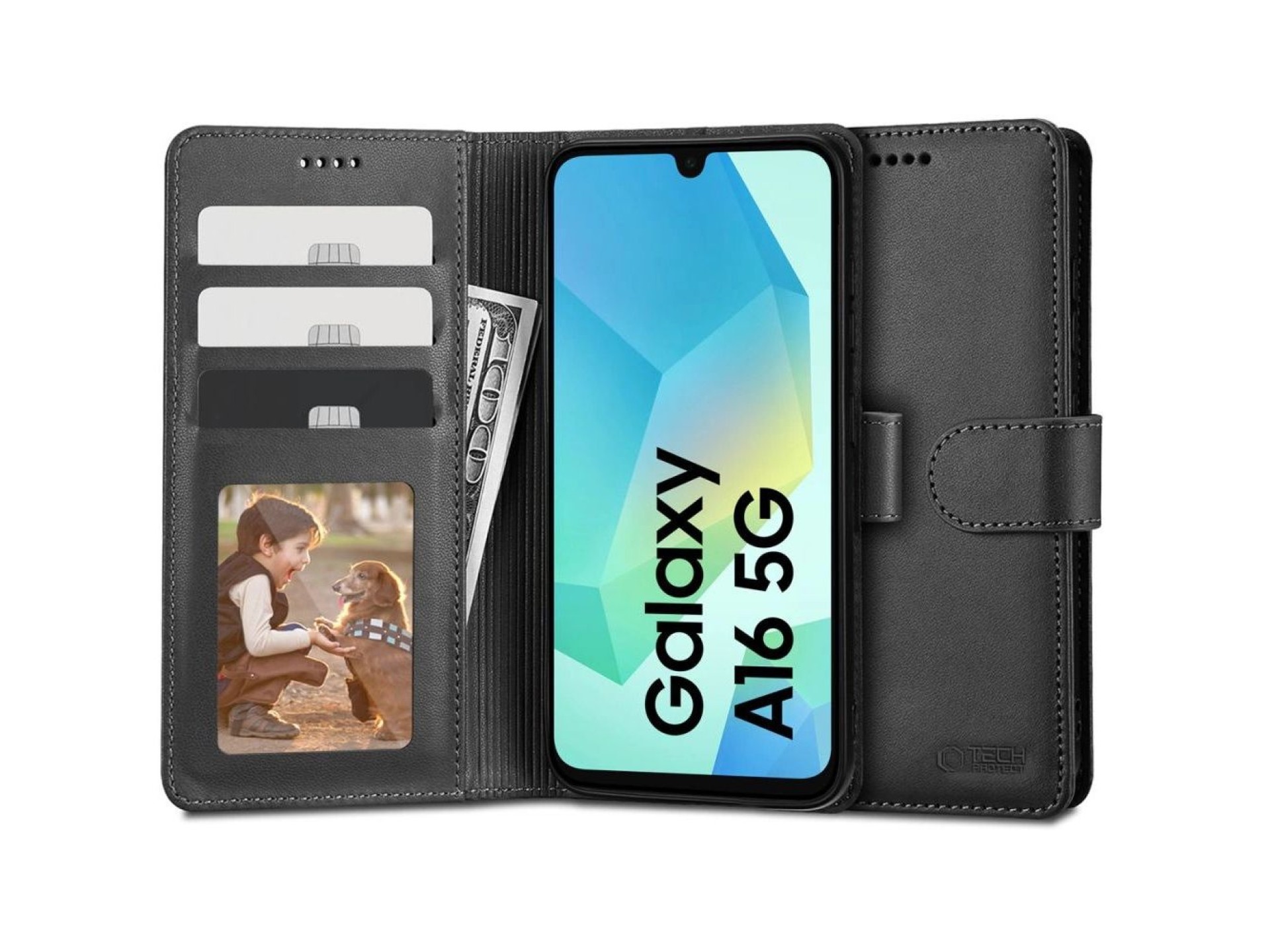 Capa carteira Tech-Protect para Samsung Galaxy A16 4G/5G - Preta