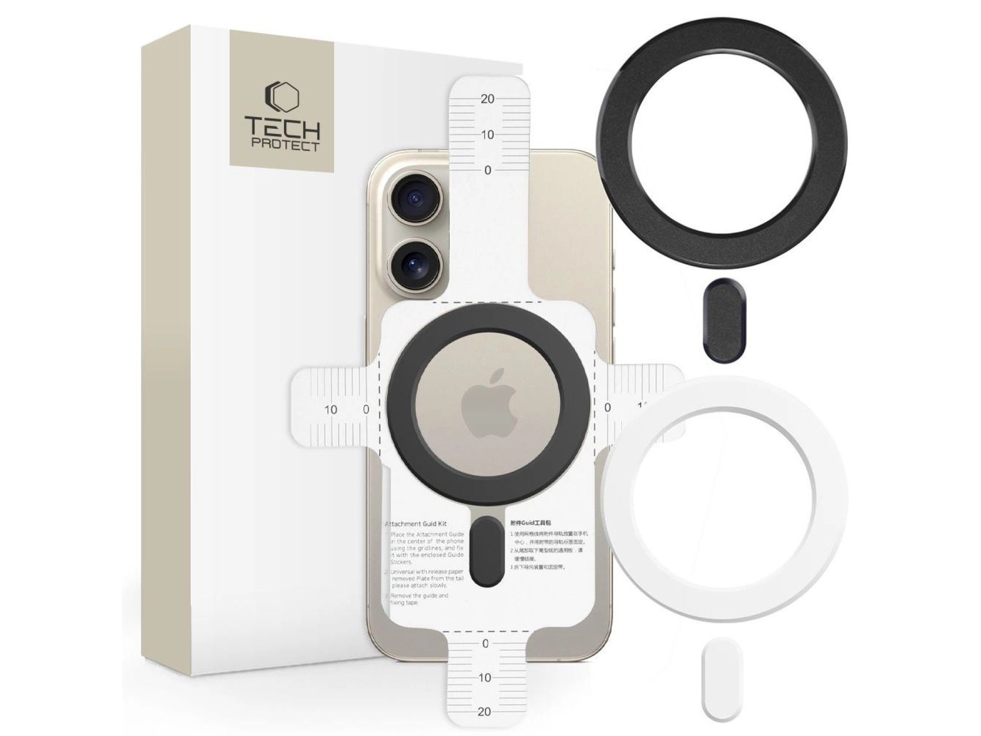 Ring Tech-Protect MMP-100 com MagSafe (2 unidades) - branco - preto