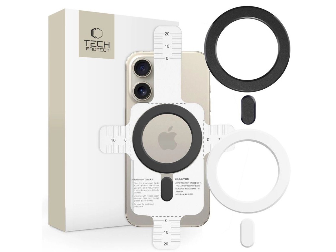 Ring Tech-Protect MMP-100 com MagSafe (2 unidades) - branco - preto